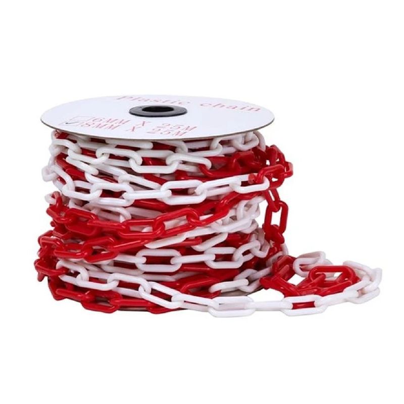 VORTEX - Cadena Plastica Rojo - Blanco de 25 mts