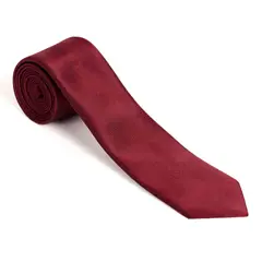 MAVIANNI - Corbata microfibra lisa formal clásica Rojo Oscuro 7 cms