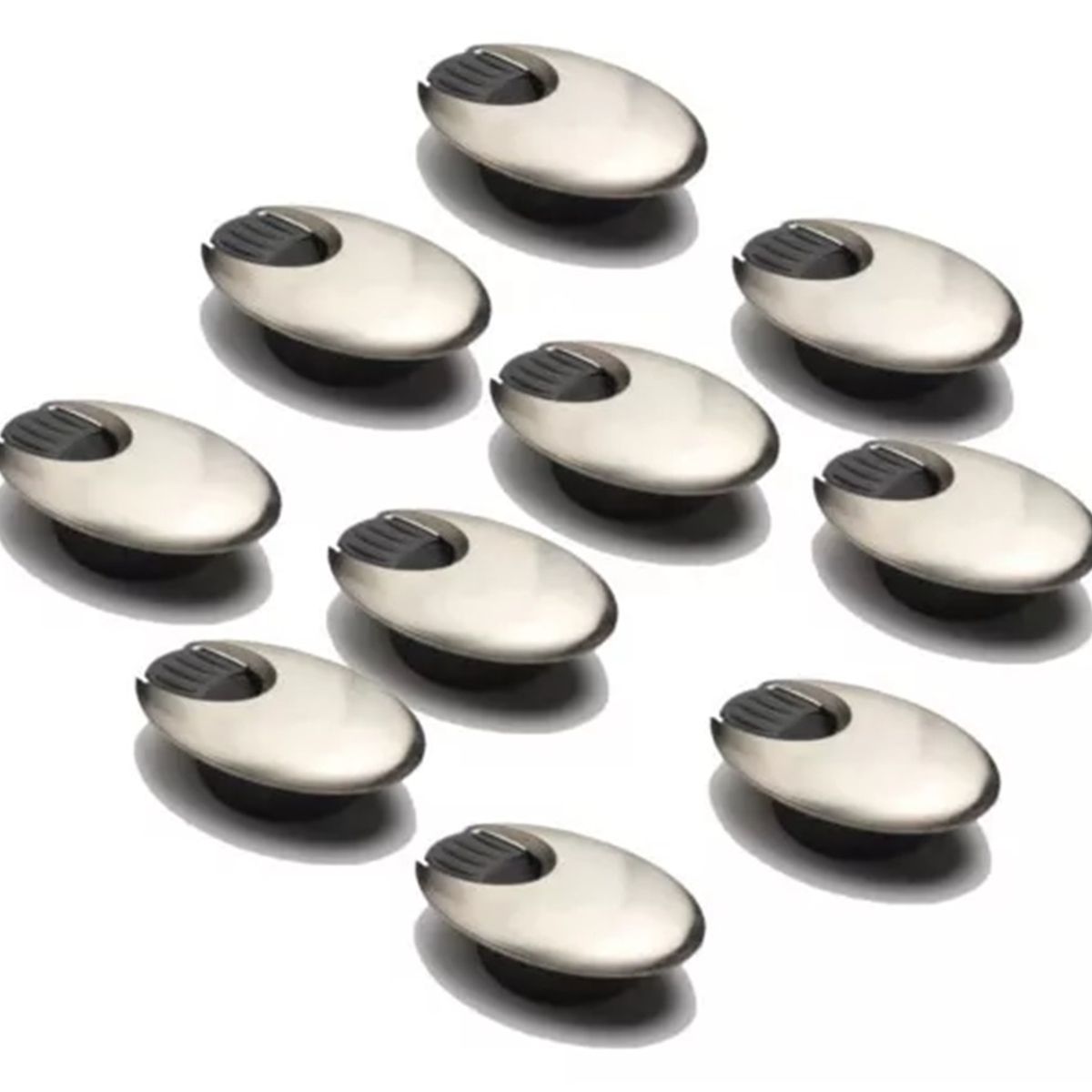 GENERICO - Pasacable Ovalado Satín Escritorio Perforación De 60 mm 10 un