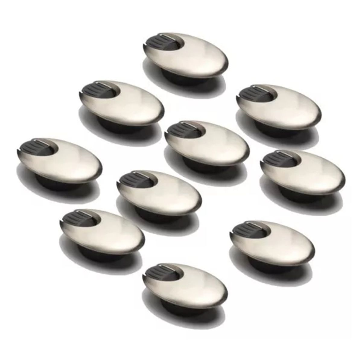 GENERICO - Pasacable Ovalado Satín Escritorio Perforación De 60 mm 10 un