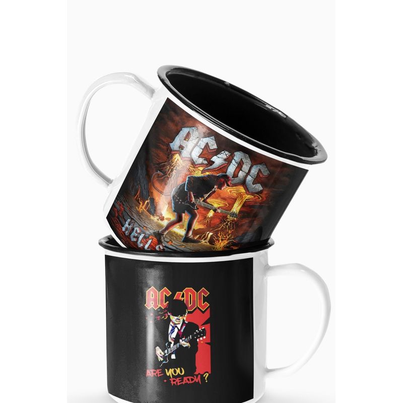 S/M - Taza Lechero Enlozado Ac Dc Hell Bells