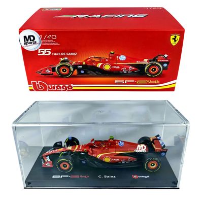Imagen 2 del producto Auto F1 Ferrari SF-24 2024 #55 C. Sainz Caja Acrilica 1:43