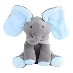 GENERICO - Elefante Musical De Apego Peek A Boo Azul