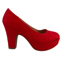 THUNDER BLUE - Zapato Taco Alto de Mujer Rojo
