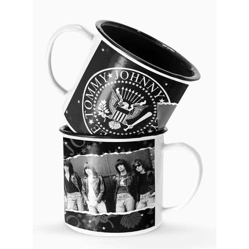 S/M - Taza Lechero Enlozado Ramones