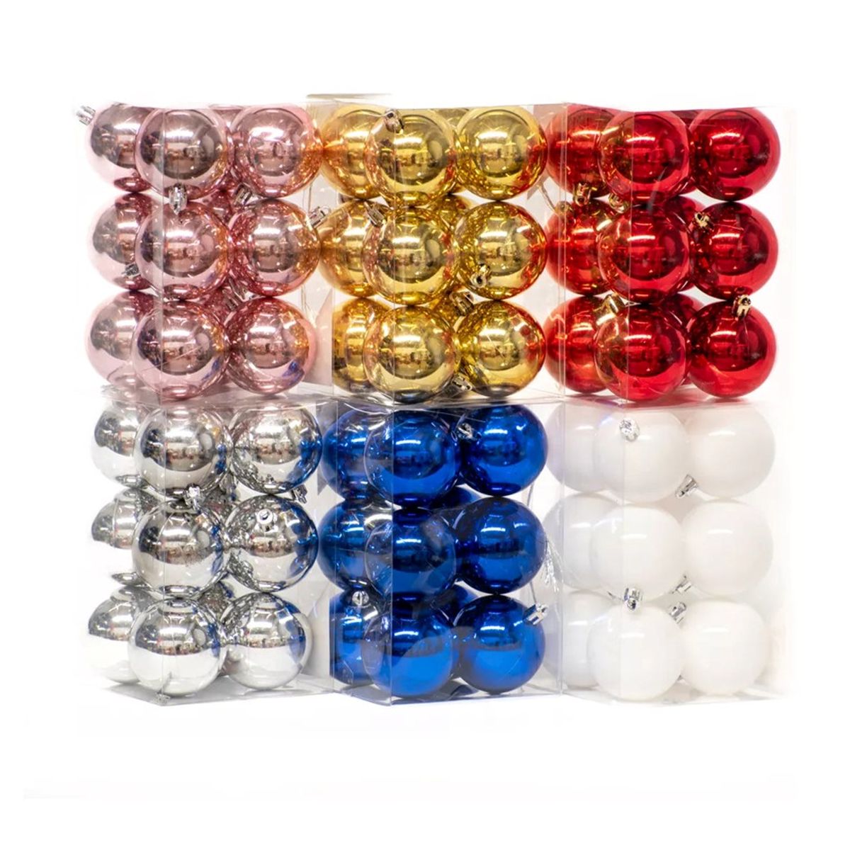 WAKESHOME - Pack 12 Esferas Navideña Bambalinas Adornos Arbolito Navidad