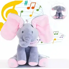GENERICO - Elefante Peek A Boo Interactivo Flappy Rosado