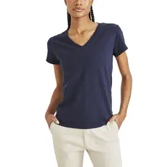 DOCKERS - Polera Mujer Favorite V-Neck Slim Fit Azul