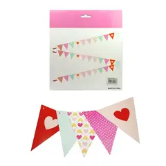 GENERICO - GUIRNALDA BANDERIN TRIANGULAR CARTON CORAZON X1 UNI