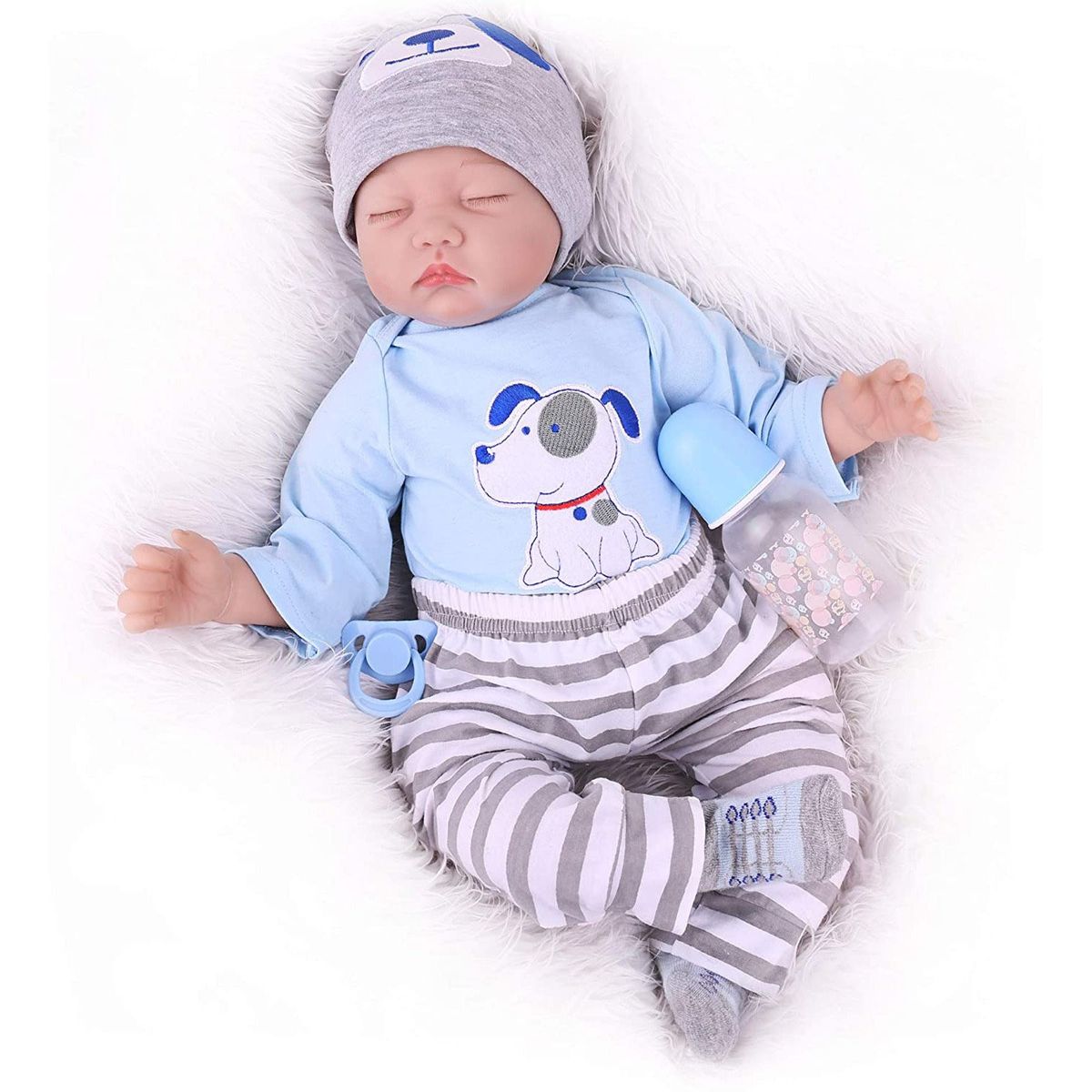 GENERICO - Muñeco Bebe Niño Reborn De Silicona Y Algodón 55cm