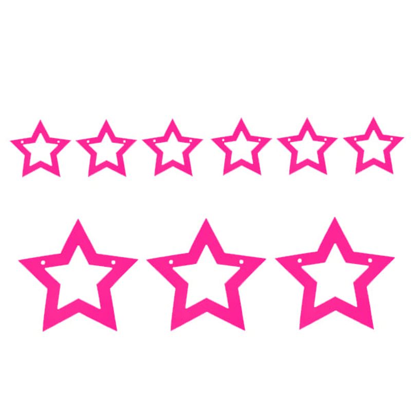 GENERICO - GUIRNALDA ESTRELLA 3M DOBLE FUCSIA FLUOR X1 UNI
