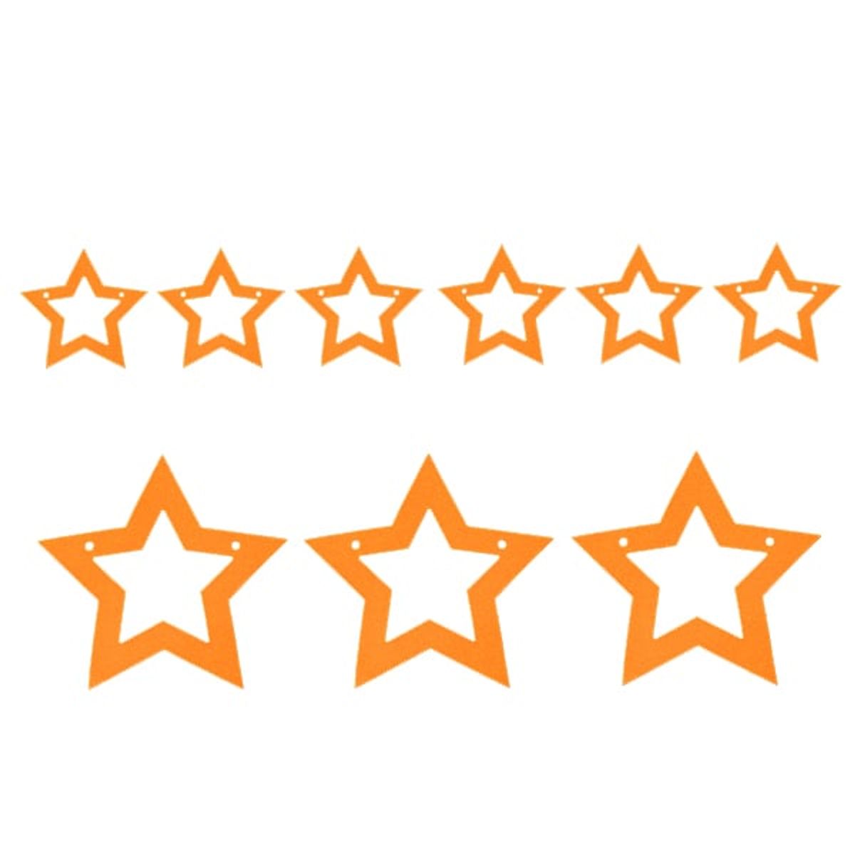 GENERICO - GUIRNALDA ESTRELLA 3M DOBLE NARANJA FLUOR X1 UNI