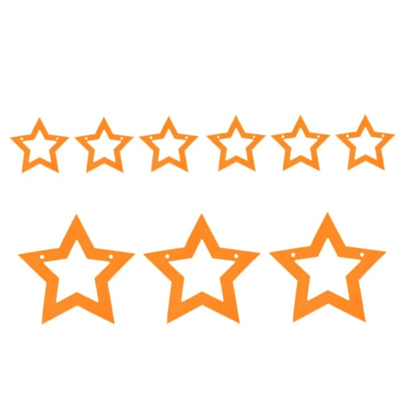 GENERICO - GUIRNALDA ESTRELLA 3M DOBLE NARANJA FLUOR X1 UNI