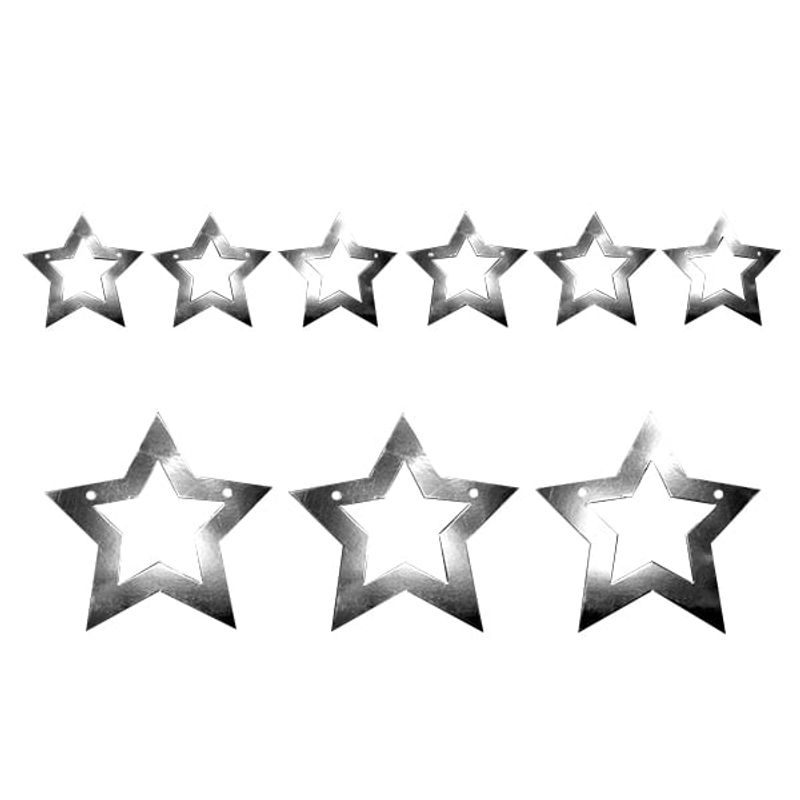 GENERICO - GUIRNALDA ESTRELLA 3M DOBLE PLATEA METALICA X1 UNI