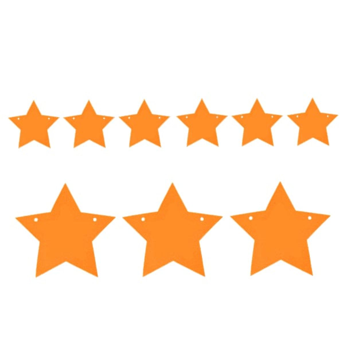 GENERICO - GUIRNALDA ESTRELLA 3M NARANJO FLUOR X 1 UNI