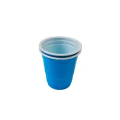 GENERICO - Vasos Plasticos Shot Azul 16pcs 60ml
