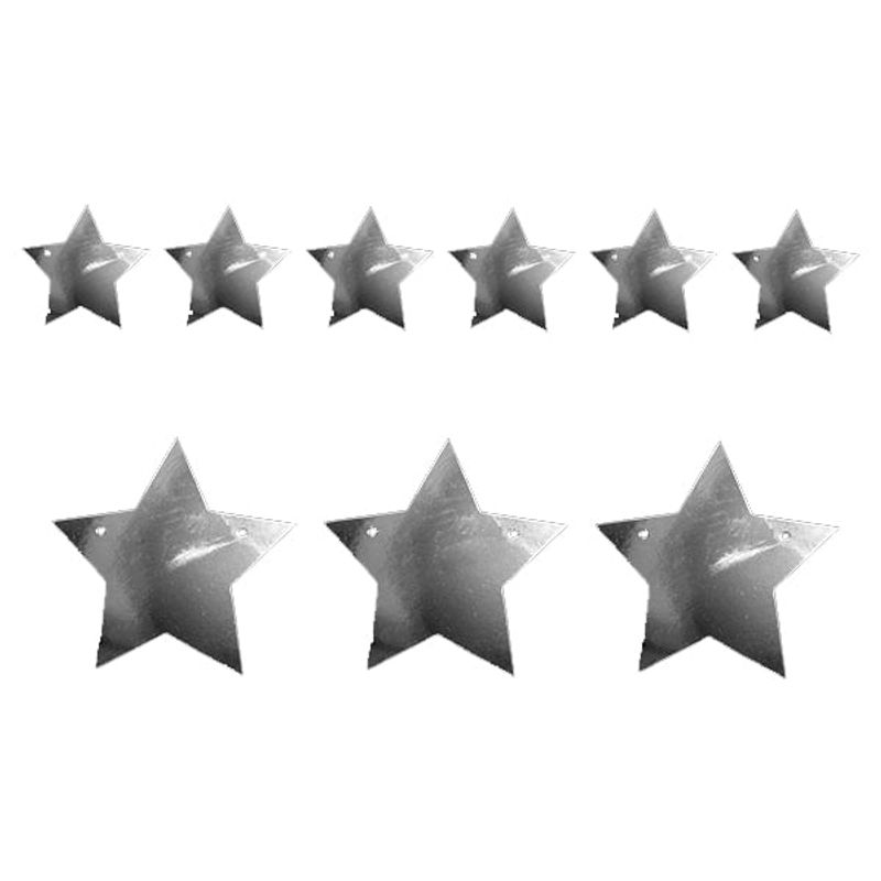 GENERICO - GUIRNALDA ESTRELLA 3M PLATA METALICO X 1 UNI