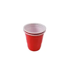 GENERICO - Vasos Plasticos Shot Rojo 16pcs 60ml