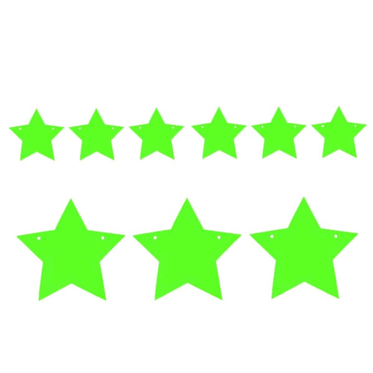 GENERICO - GUIRNALDA ESTRELLA 3M VERDE FLUOR X 1 UNI
