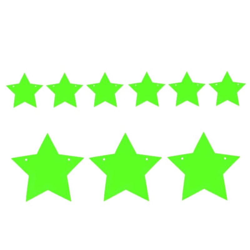 GENERICO - GUIRNALDA ESTRELLA 3M VERDE FLUOR X 1 UNI