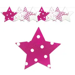 GENERICO - GUIRNALDA ESTRELLA GLITTER FUCSIA X1 UNI