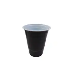 GENERICO - Vasos Plasticos Negro 500ml 10pcs