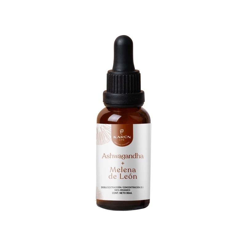KARUNLIFE - Extracto de Ashwagandha + Melena de Leon 30 Ml - Gotas 30ml - Karunlife