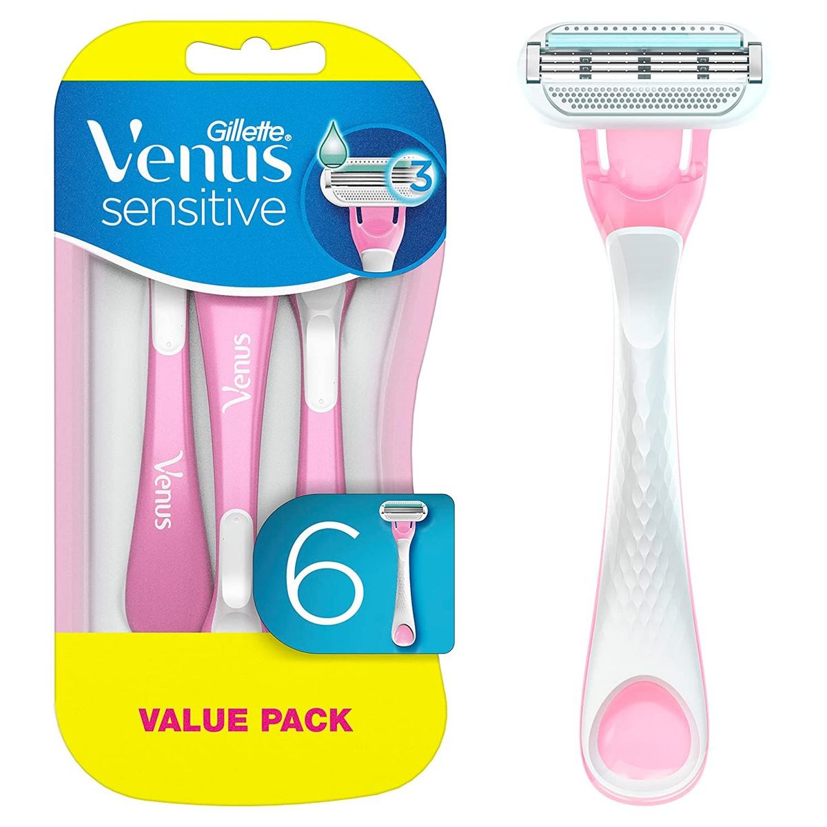 GILLETTE - Gillette Venus Sensitive Afeitadoras Desechables Pack 6 Unid