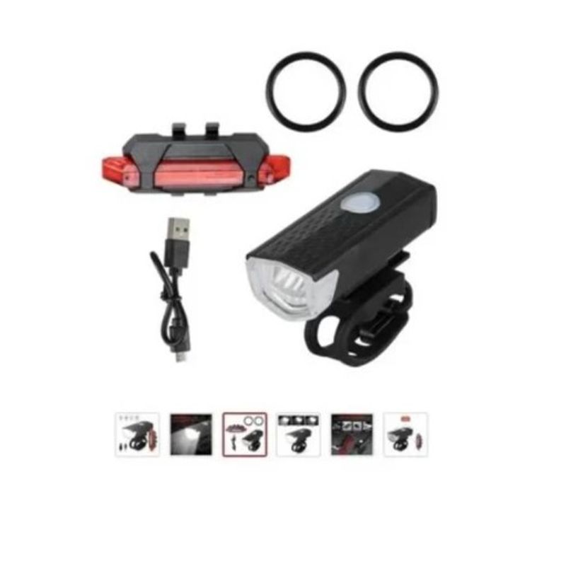 GENERICO - Set Luces Bicicleta Delantera Y Trasera Recargable Por Usb