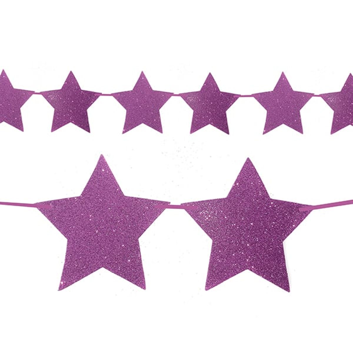 GENERICO - GUIRNALDA ESTRELLA ROSADA 15 PCS X1 UNI