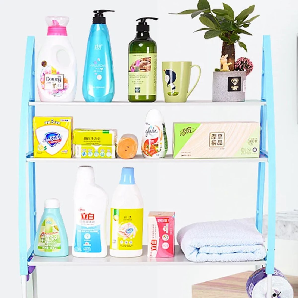 GENERICO - Rack Estante Organizador Lavadora 153x68 Cm Azul