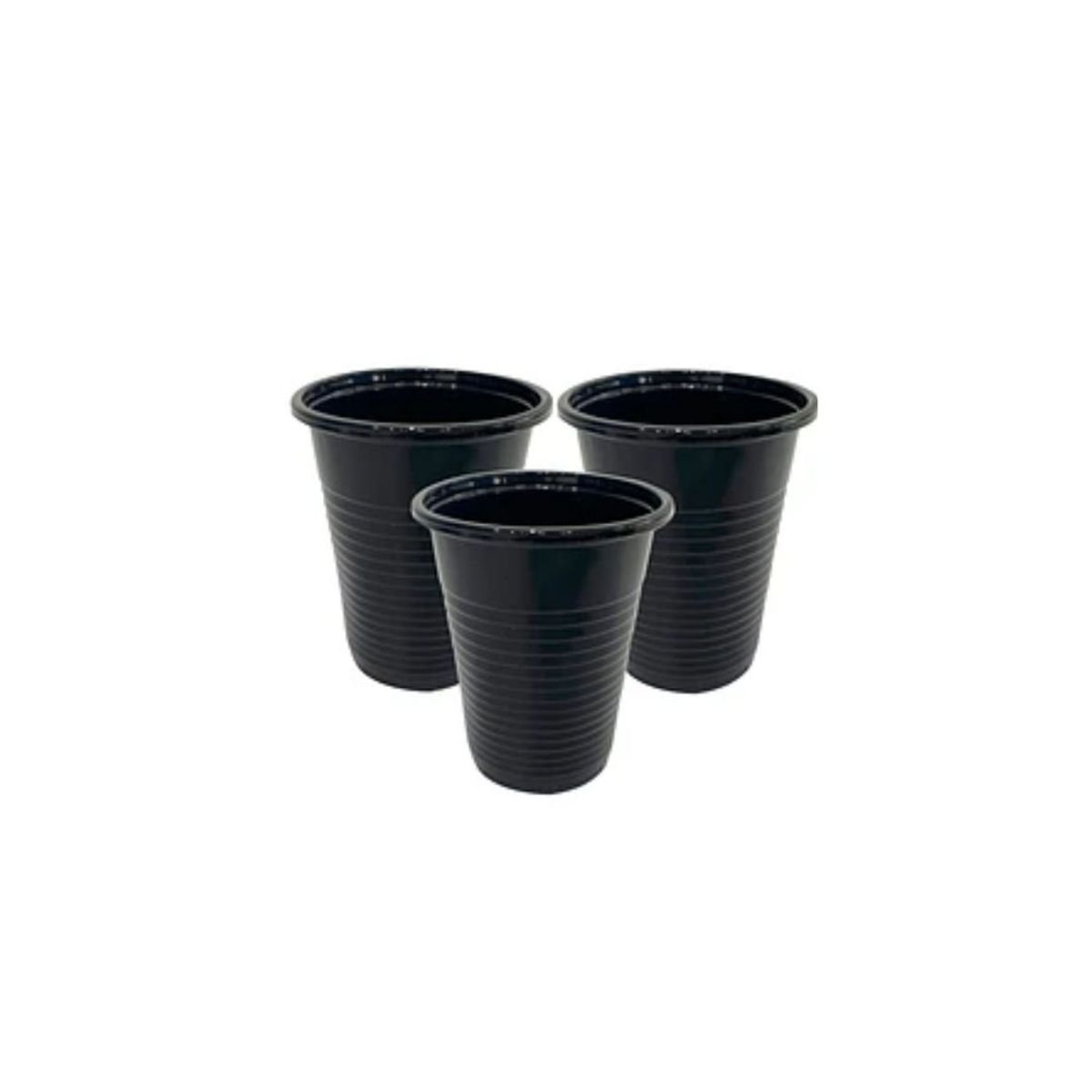 GENERICO - Vasos Plásticos Negro 200ml 25pcs