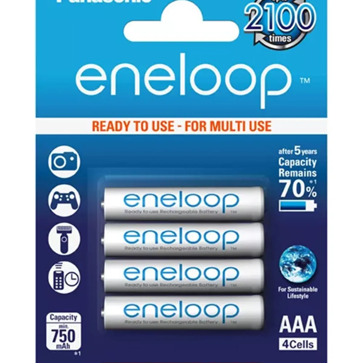 PANASONIC - Pilas Recargable Panasonic  Eneloop Pro AAA 4 Unidades 800 Mah