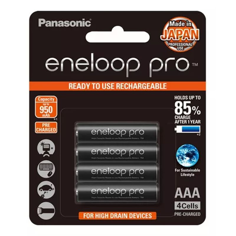 PANASONIC - Pilas Panasonic Recargable Eneloop Pro AAA 4 Unidades 950 MAH