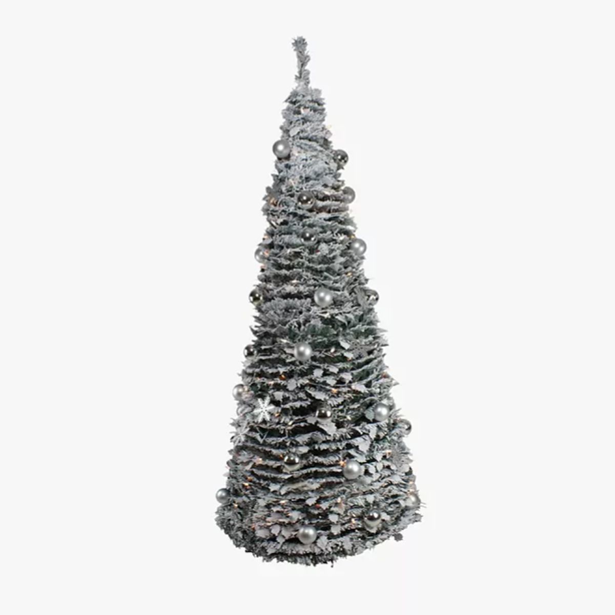 ARTIHOGAR - Árbol de Navidad  210 cm Nevado Plegable Espiral Canada