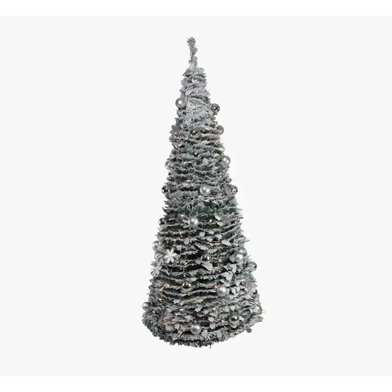 ARTIHOGAR - Árbol de Navidad  210 cm Nevado Plegable Espiral Canada