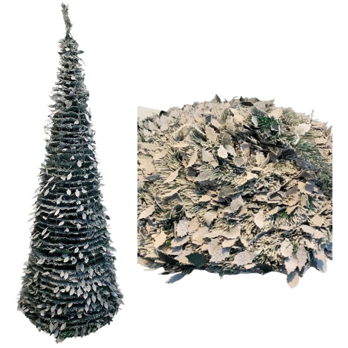 ARTIHOGAR - Árbol de Navidad  210 cm Nevado Plegable Espiral Canada