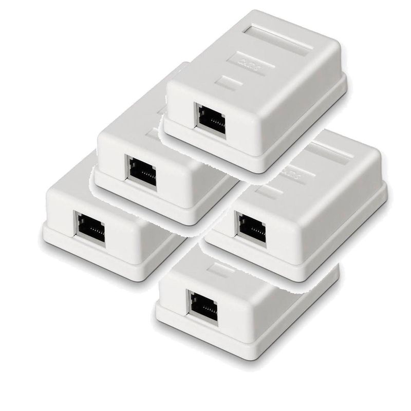 FACTORYTECH - Packs 5 Rosetas Sobrepuestas RJ45 Cat6 Ulink UL-NTW60360