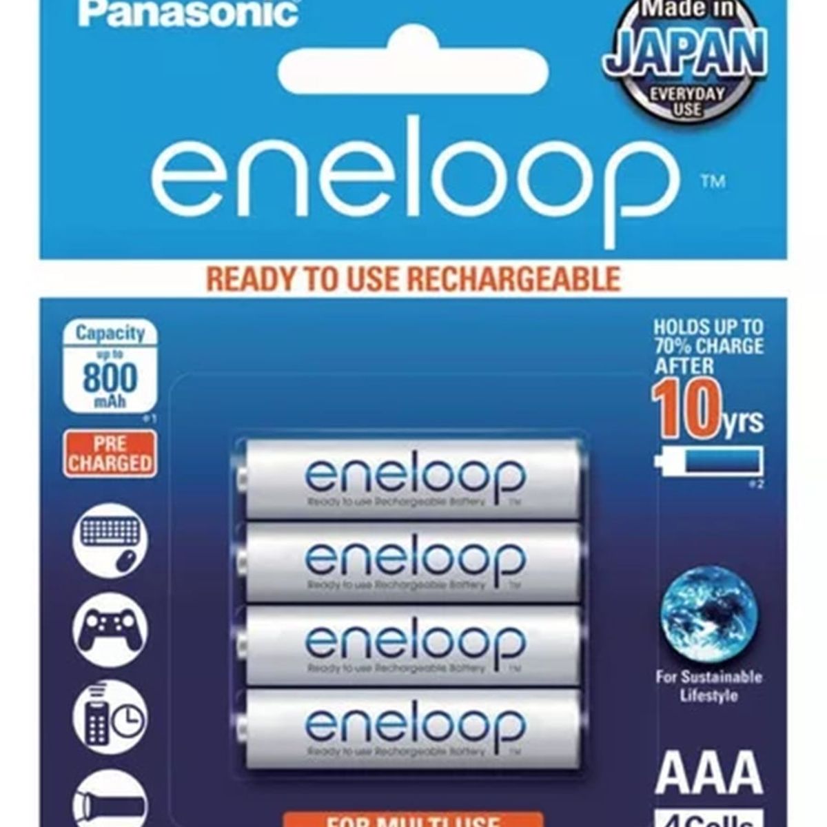 PANASONIC - Pilas Panasonic Recargable Eneloop AAA  800 Mah 4 Unidades