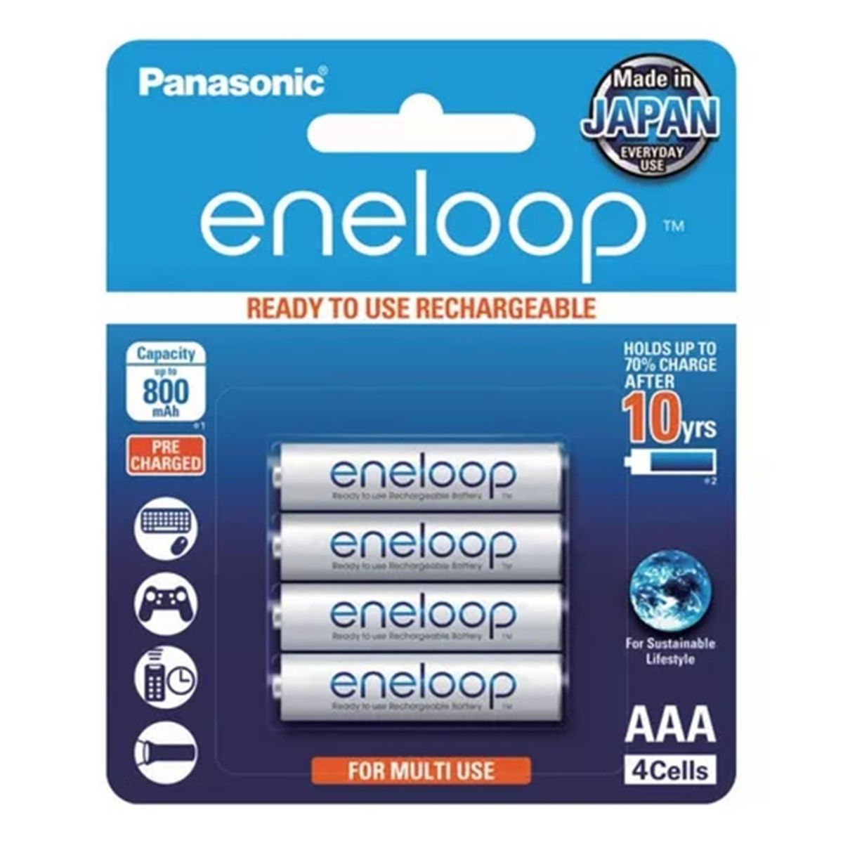 PANASONIC - Pilas Panasonic Recargable Eneloop AAA  800 Mah 4 Unidades