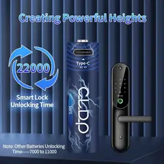 GENERICO - Pilas Recargables AA Alta Potencia Ni Zn Usb Tipo C