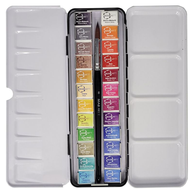 MABARTT - Acuarelas Profesionales en Pastillas Mabartt Set 24 Colores