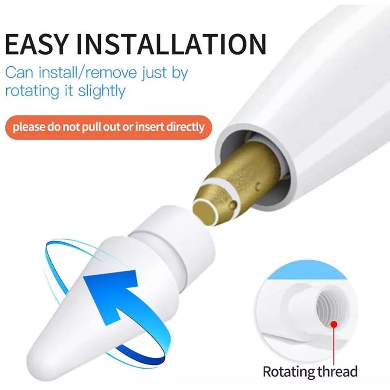 GENERICO - Punta Reemplazo Para Apple Pencil 1era Y 2da Gen Pack 3 Unidades.