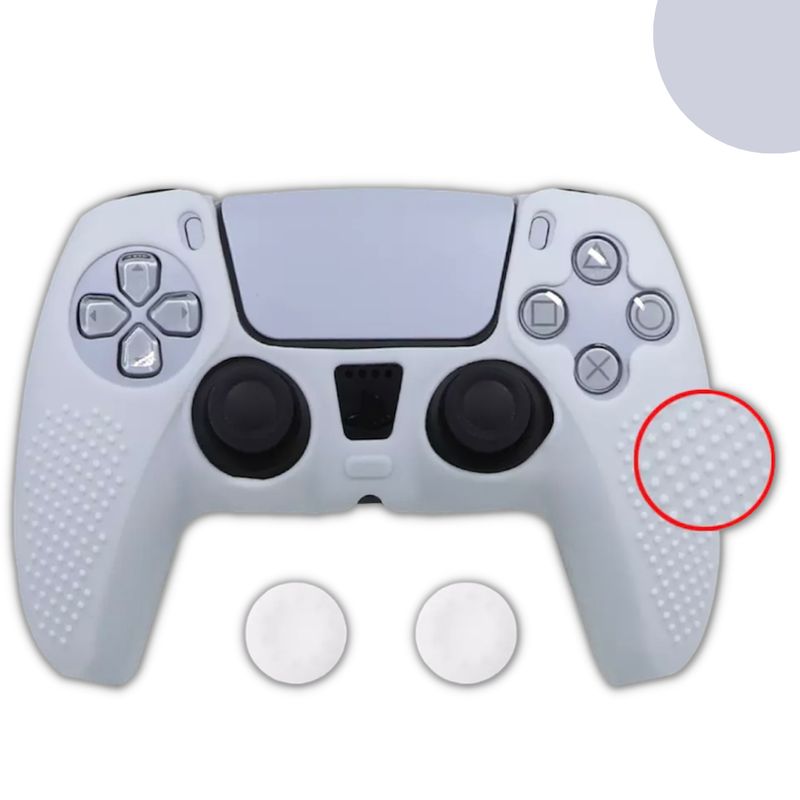 GENERICO - Funda Control Silicona Protectora Mando Ps5 Grips - Blanco