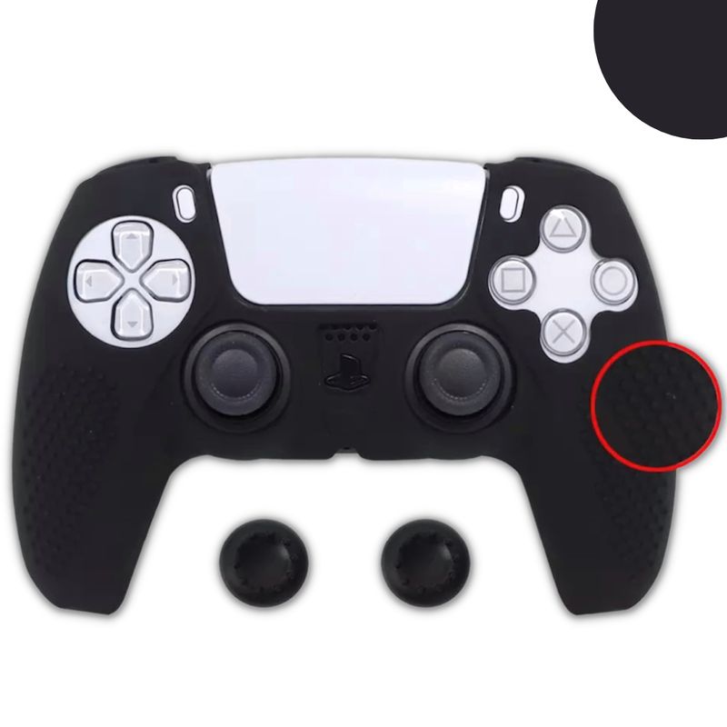 GENERICO - Funda Control Silicona Protectora Mando Ps5 Grips - Negro.