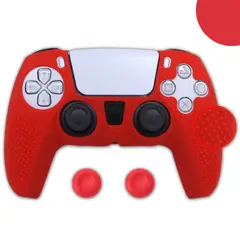 GENERICO - Funda Control Silicona Protectora Mando Ps5 Grips - Rojo