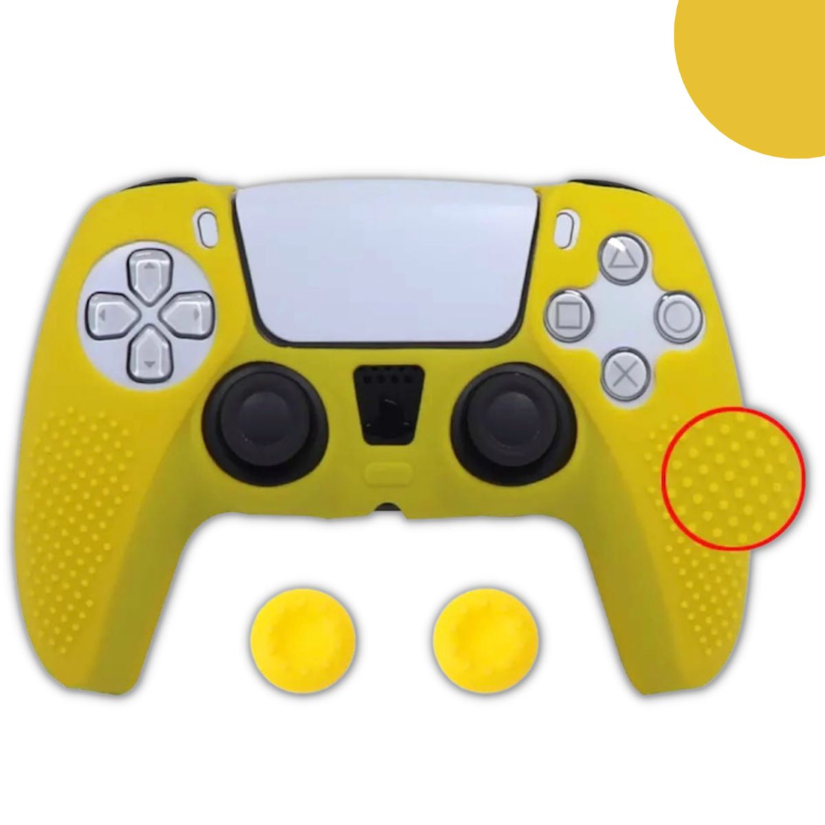GENERICO - Funda Control Silicona Protectora Mando Ps5 Grips - Amarillo