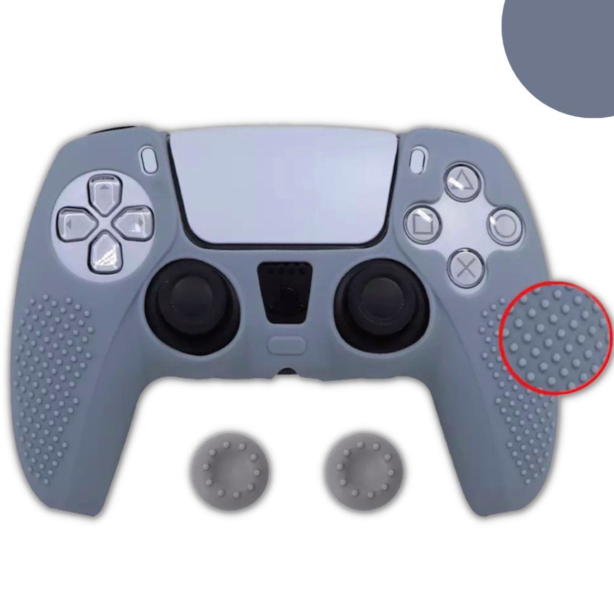 GENERICO - Funda Control Silicona Protectora Mando Ps5 Grips - Gris.