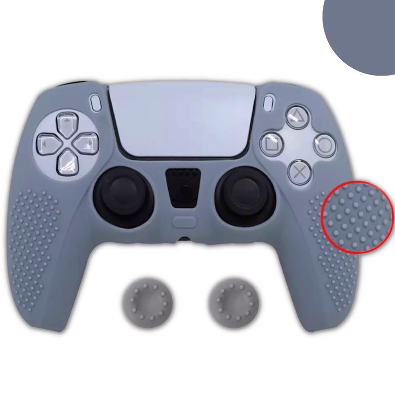 GENERICO - Funda Control Silicona Protectora Mando Ps5 Grips - Gris.