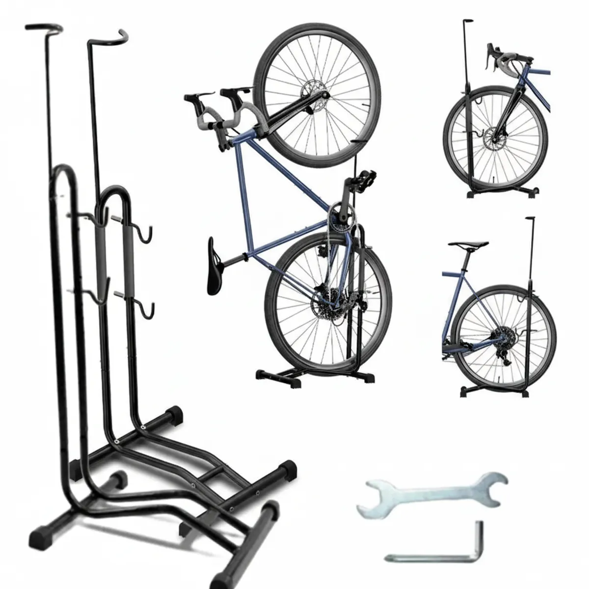 KOKILA - Soporte de Bicicleta Portátil Estaciona en L y Ahorra Espacio